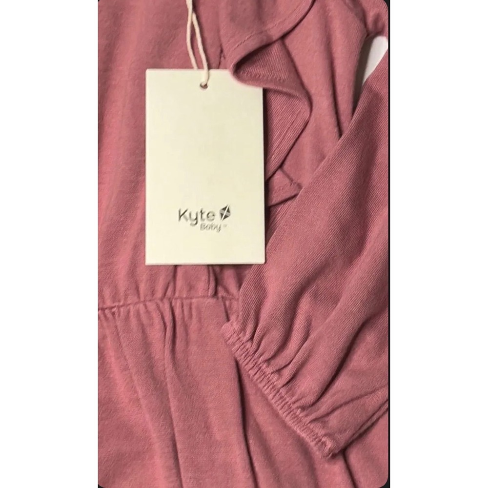 Kyte Baby Long Sleeve Ruffle Romper Mauve Pink Bamboo Rayon 4T NWT - Picture 2 of 3